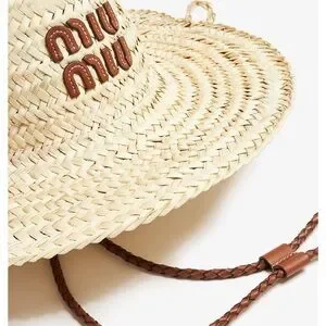 Miu Miu | Accessories | Miu Miu Palmetto Straw Hat With Adjustable
